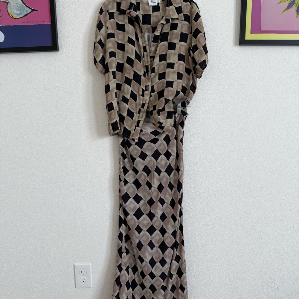 Two Piece Princess Polly Geometric Patterned Set